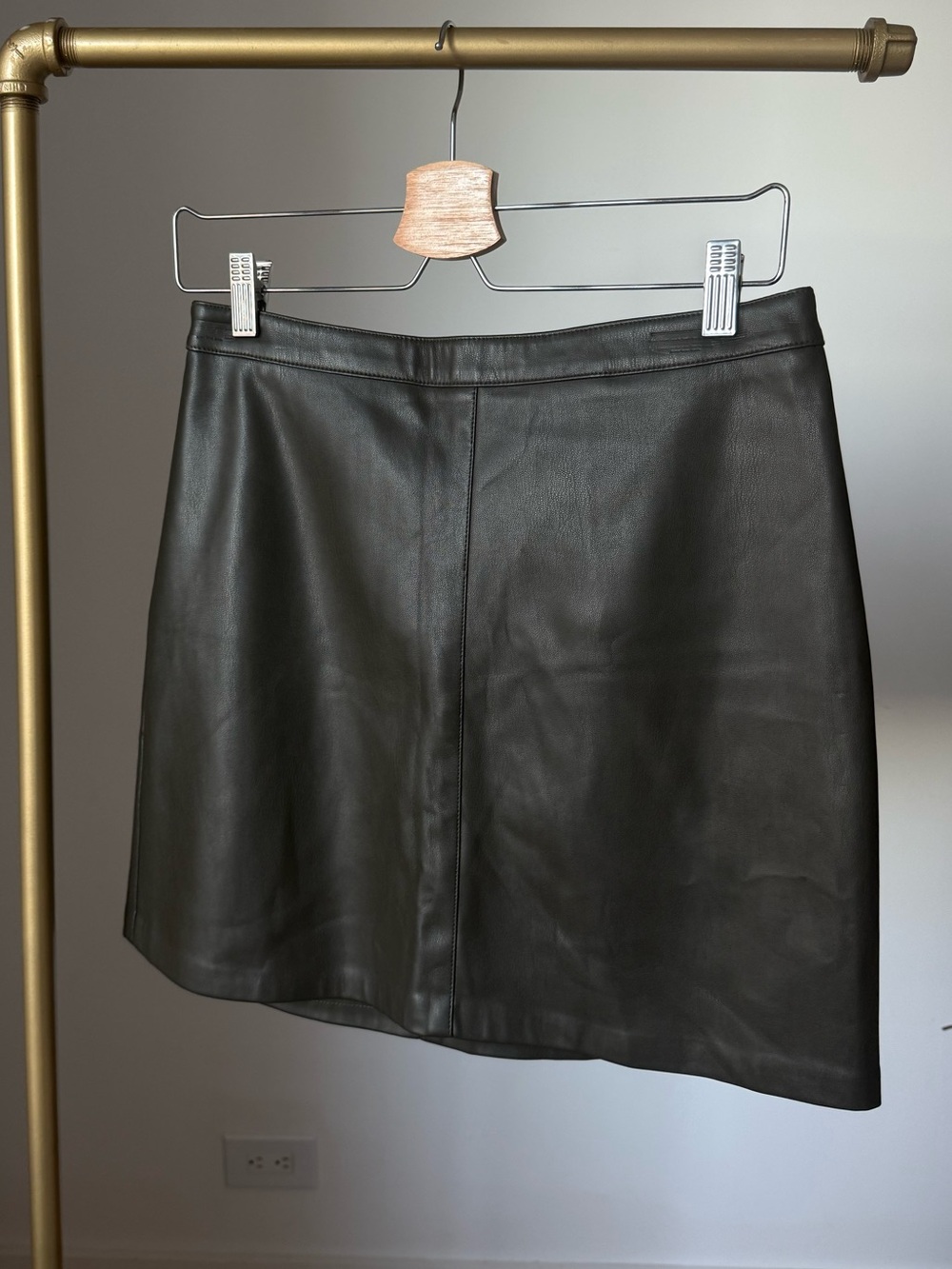 Mango MNG Faux Leather Mini Skirt Brown M